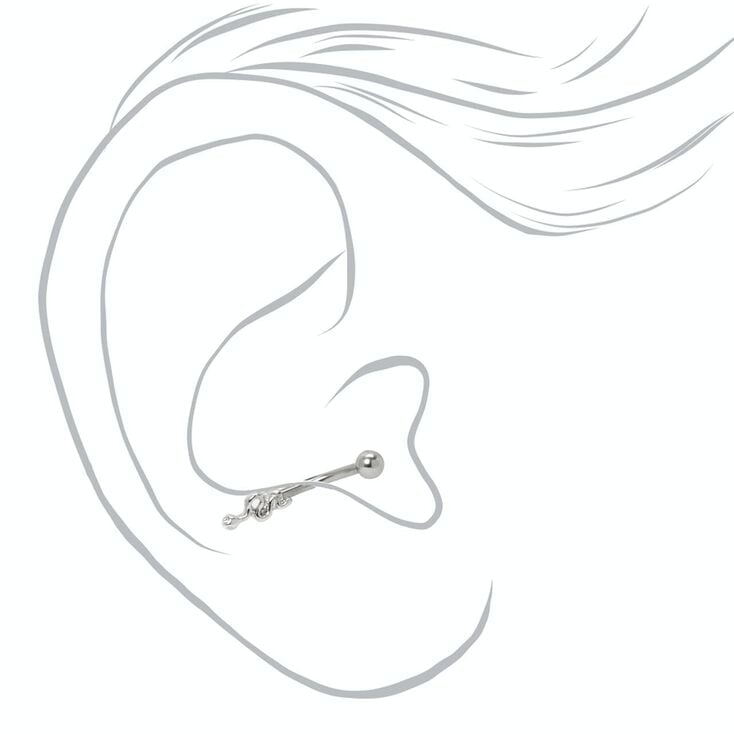 Silver Snake Anti-Tragus Curved Barbell,