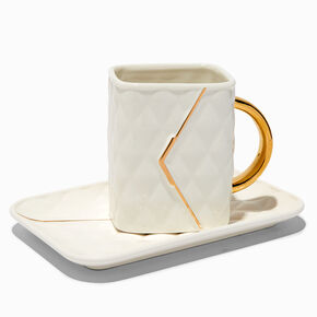 Handbag-Shaped Ceramic Mug &amp; Tray Set,