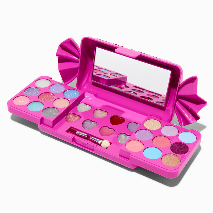 Palette compacte de maquillage bling-bling rose bonbon,