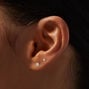 C LUXE by Claire&#39;s 18kt Gold Plated Cubic Zirconia 2mm &amp; 3mm Stud Earrings - 2 Pack,