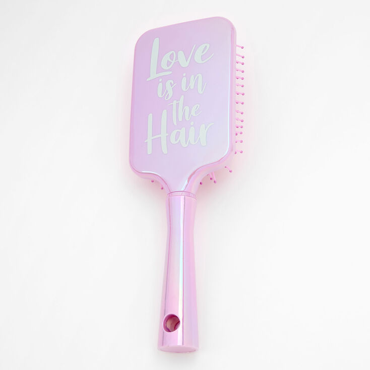 Claire's Brosse plate irisée « Love is in the Hair » - Lilas