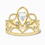 Claire&#39;s Club Iridescent Heart Gold-tone Crown,