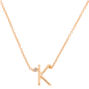 Gold Stone Initial Pendant Necklace - K,
