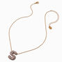 Gold-tone Pav&eacute; Bubble Initial Pendant Necklace - S,