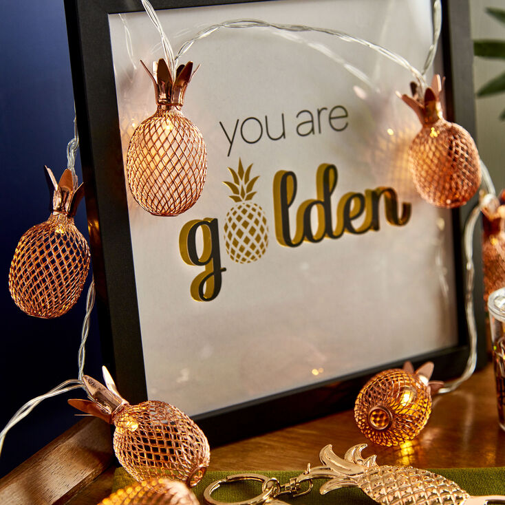 Rose Gold Pineapple Light Strands,