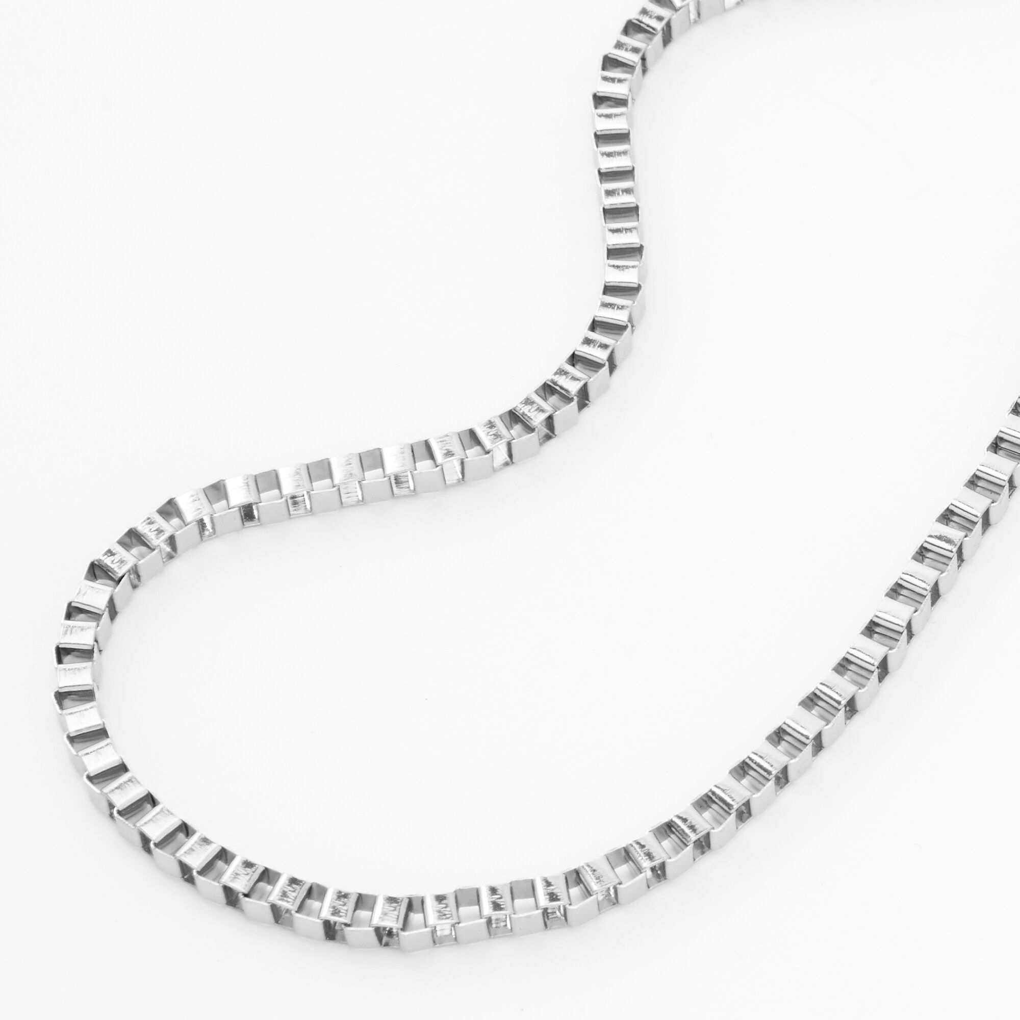 Silver Box Link Chain Necklace