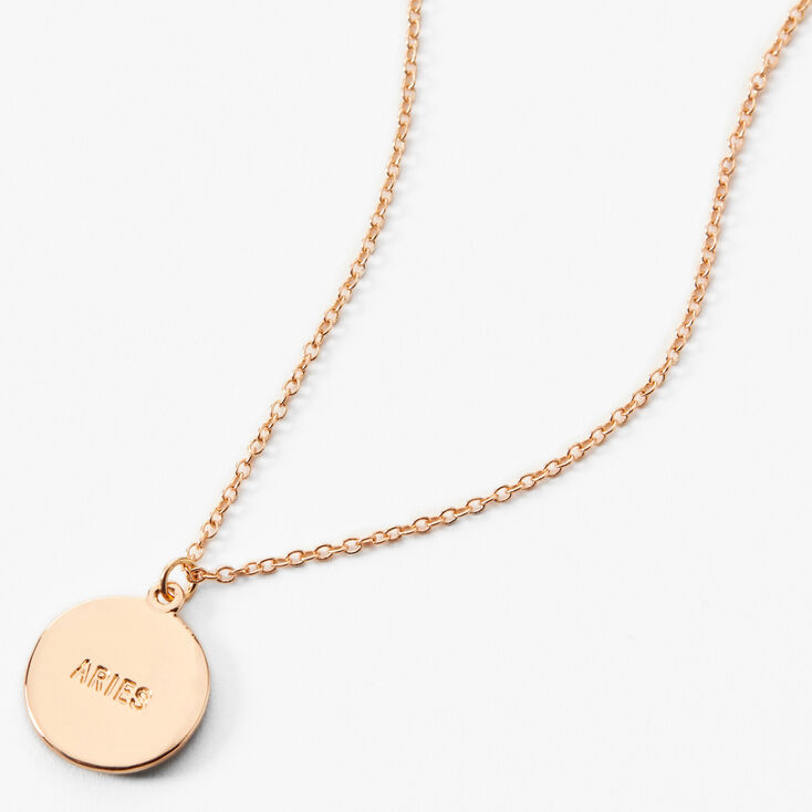 Gold Zodiac Mood Pendant Necklace - Aries,