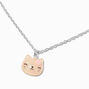 Pink Glow in the Dark Cat Head Pendant Necklace,