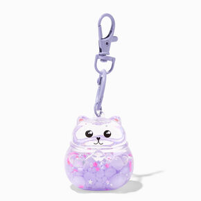 Lucky Cat Water-Filled Glitter Keychain,