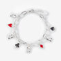 Four Aces Playing Cards Silver Charm Bracelet,