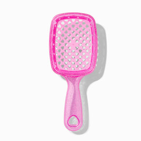 Brosse &agrave; cheveux plate c&oelig;ur rose,