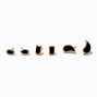 Gold-tone Black Enamel Stackable Stud Earrings - 3 Pack,