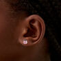 Pink Caticorn, Heart Paws, &amp; Pearl Silver Stud Earrings - 3 Pack,