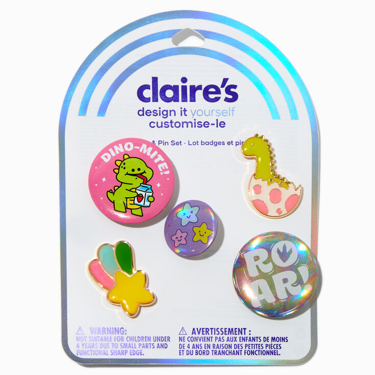 DIY Dinosaur Pin Set - 5 Pack,