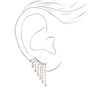 Silver 1&quot; Crystal Dangle Ear Crawler Earrings,