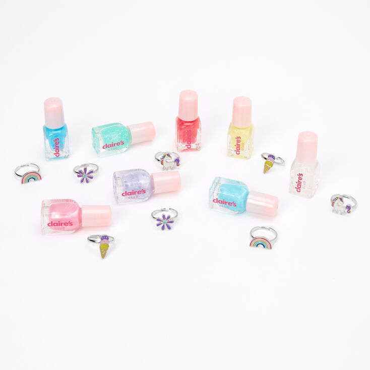 Lot de 8 vernis &agrave; ongles licorne arc-en-ciel du Club&nbsp;Claire&rsquo;s,