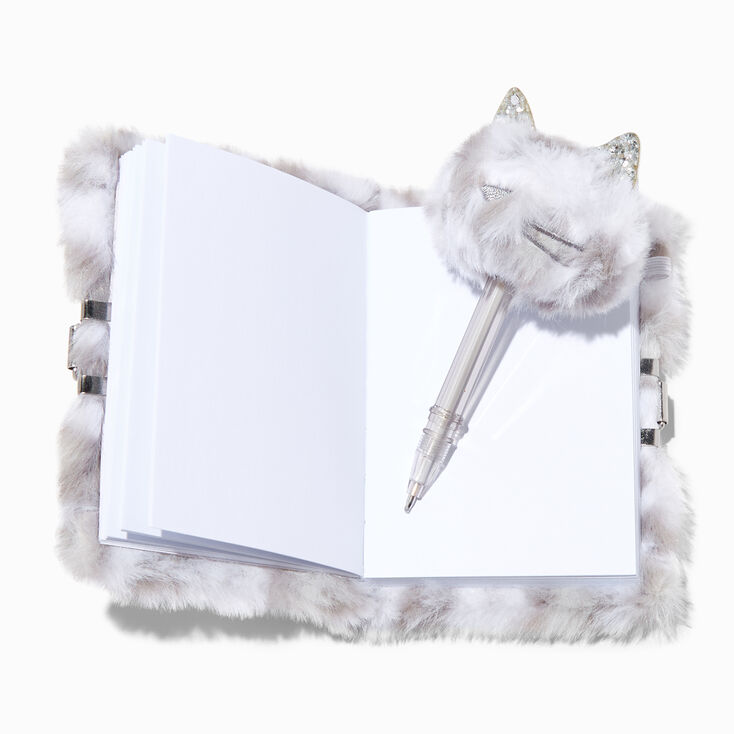 Claire&#39;s Club Snow Leopard Plush Diary,