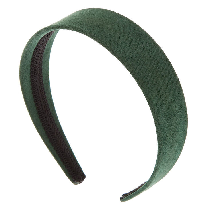 Claire's Bandeau large vert chasseur en imitation daim