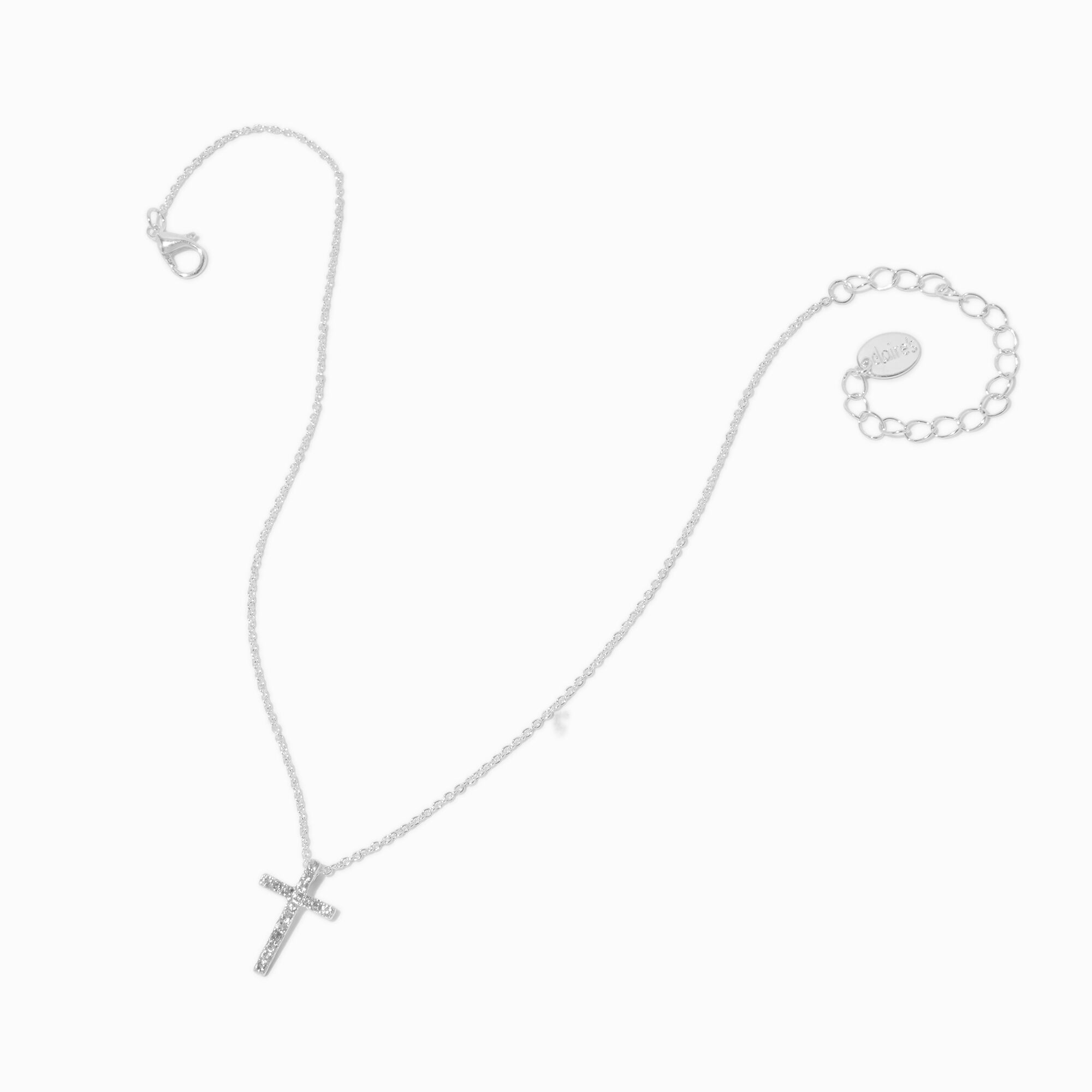 Claire's Club Special Occasion Silver-tone Cross Pendant Necklace,