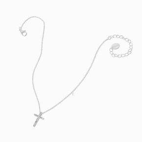 Claire&#39;s Club Special Occasion Silver-tone Cross Pendant Necklace,