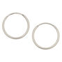 C LUXE by Claire&#39;s Silver-tone Titanium 10mm Sleek Hoop Earrings,
