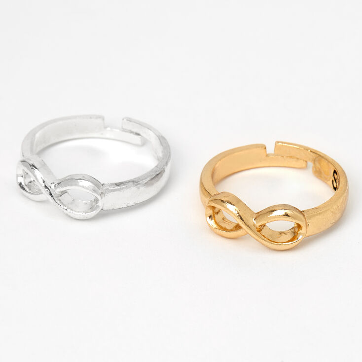 Mixed Metal Sisters Infinity Rings - 2 Pack,