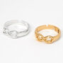 Mixed Metal Sisters Infinity Rings - 2 Pack,