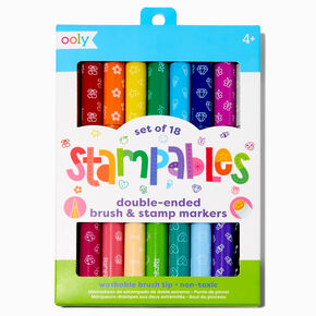 ooly&reg; Stampables Double-Ended Brush &amp; Stamp Markers - 18 Pack,