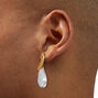 Gold &amp; Clear Teardrop Drop Earrings,