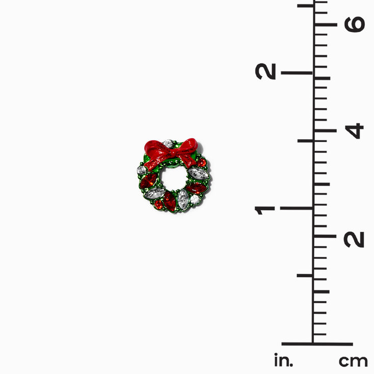 Clous d&#39;oreilles avec strass en couronne de No&euml;l,