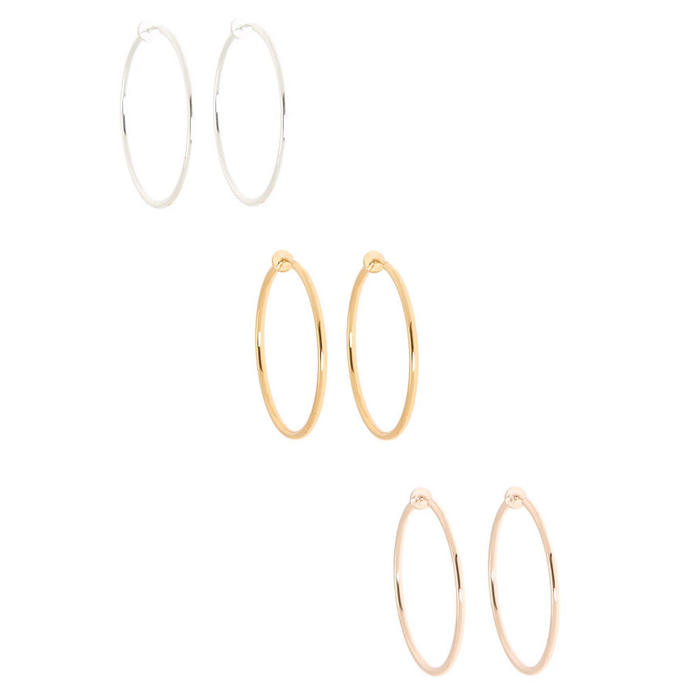 Claire's clip on hoop earrings hotsell