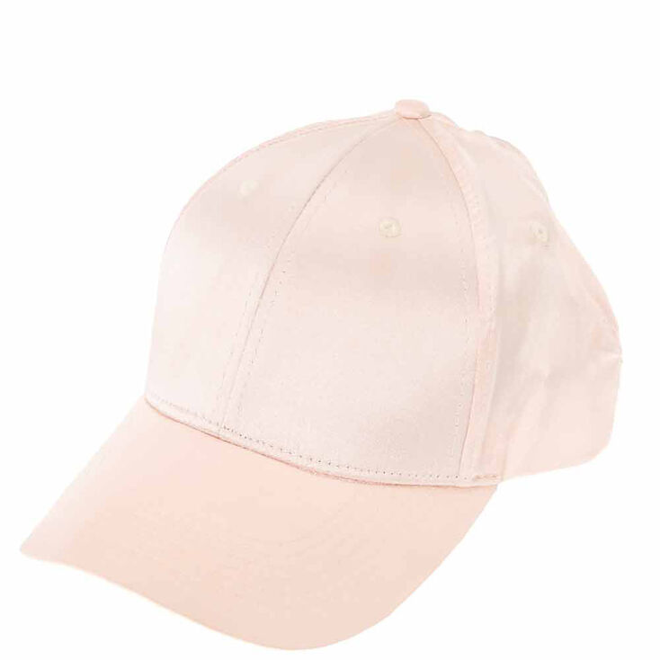 Casquette de baseball en satin rose tendre,