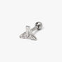 Silver 16G Whale Tail Tragus Stud Earring,