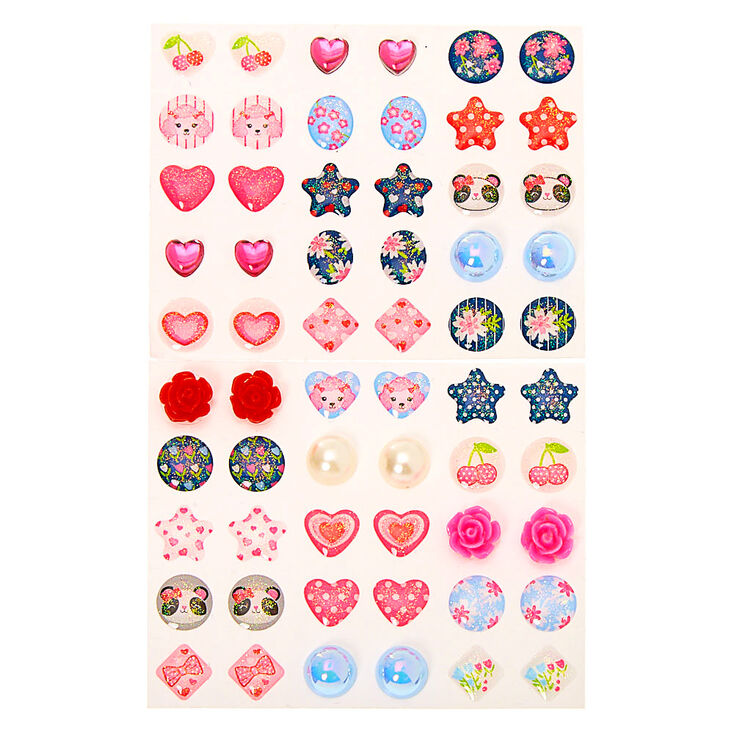 Claire&#39;s Club Girly Girl Stick On Earrings - 30 Pack,