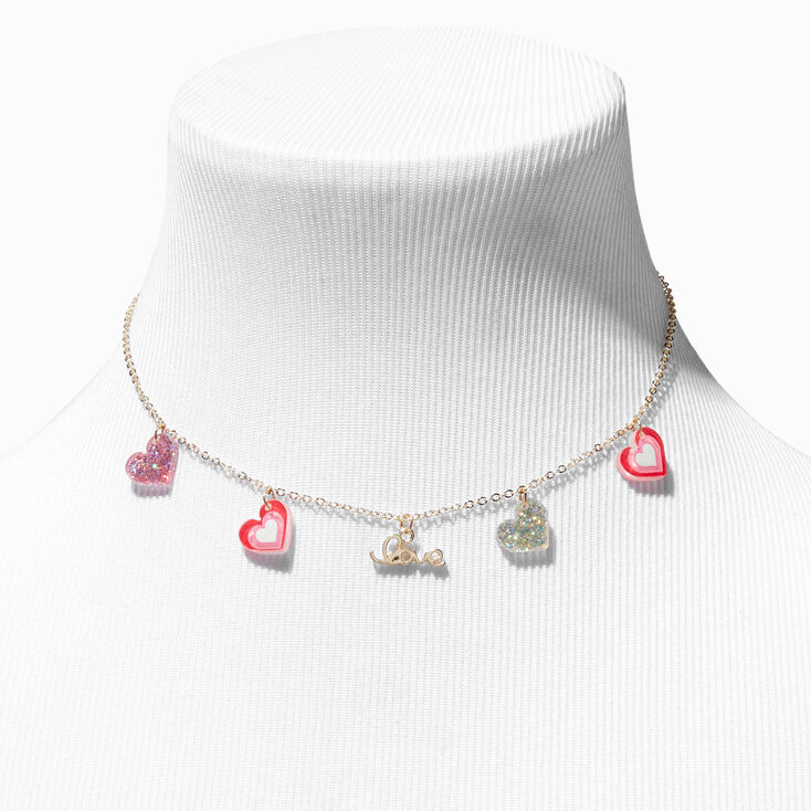 Claire&#39;s Club Pink Dangle Hearts Gold Jewelry Set - 3 Pack,