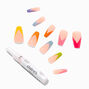 Multicolored V Tip Coffin Vegan Faux Nail Set - 24 Pack,