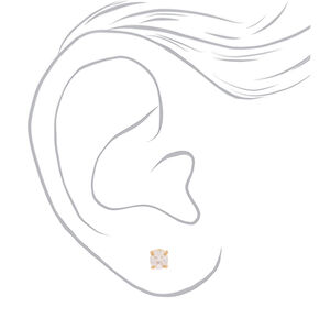 C LUXE by Claire&#39;s 18kt Gold Plated Cubic Zirconia 5mm Round Stud Earrings,