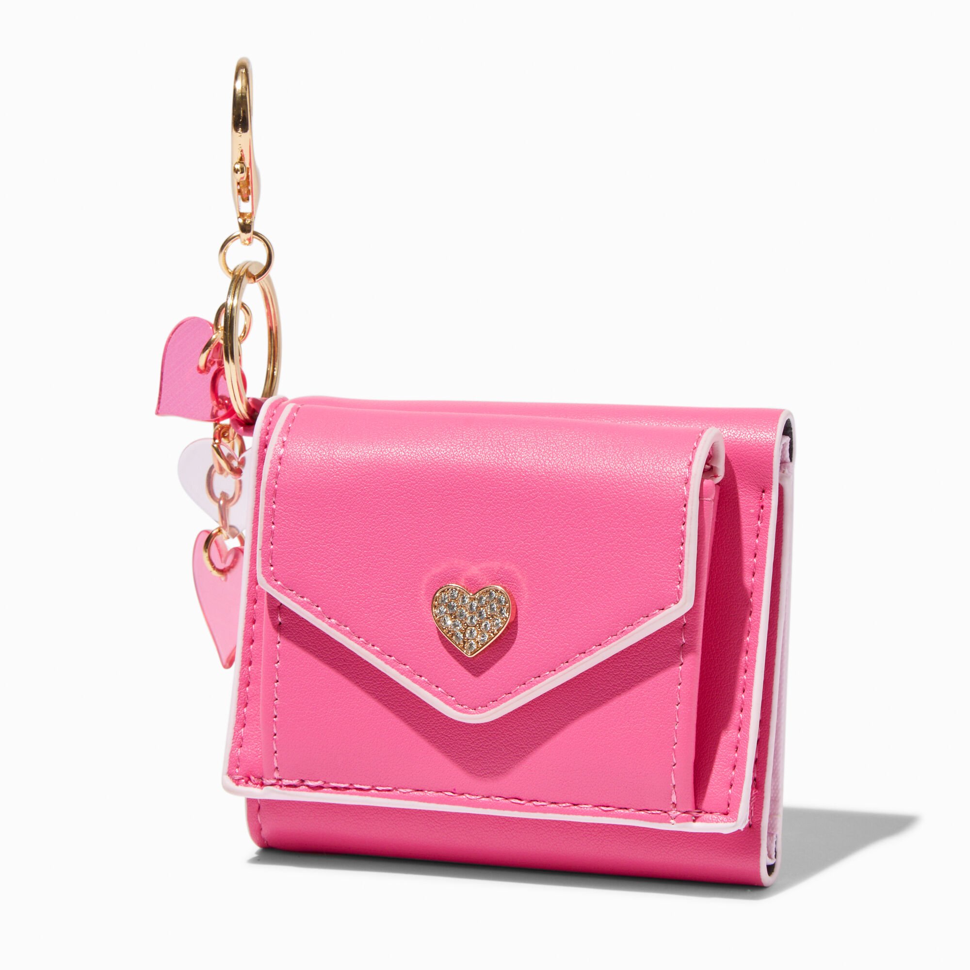 View Claires Heart Emblem Bright Trifold Wallet Pink information
