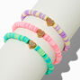Best Friends Beaded Heart Charm Stretch Bracelets - 3 Pack,