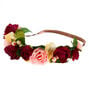 Large Rose Flower Crown - Burgundy,