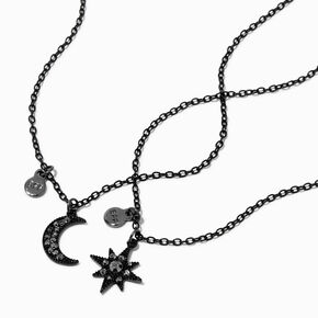 Best Friends Black Celestial Pendant Necklaces - 2 Pack ,