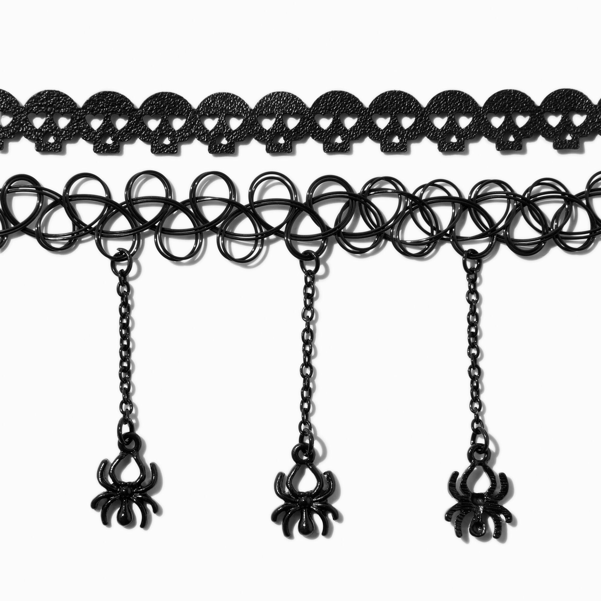 Claire s Halloween Skulls Spiders Choker Necklace Set 2 Pack Dulles Town Center