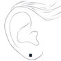 Black Cubic Zirconia 5MM Round Stud Earrings - Black,