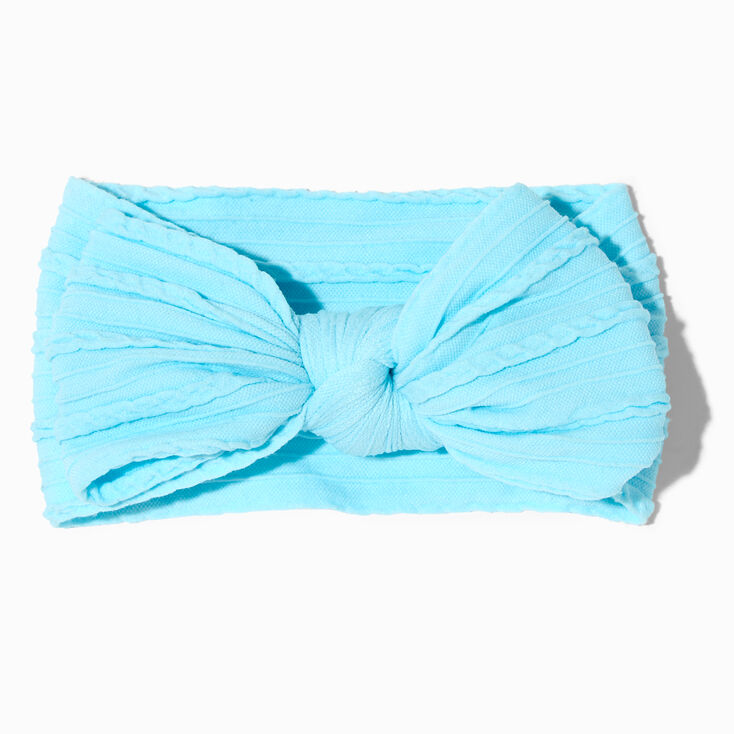 Claire&#39;s Club Nylon Ribbed Bow Headwrap - Blue,