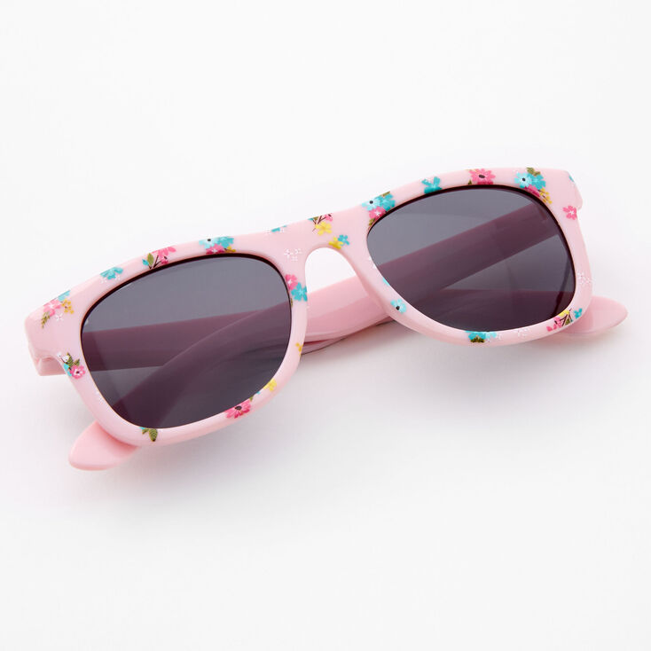 Claire&#39;s Club Floral Print Pink Wayfarer Sunglasses,