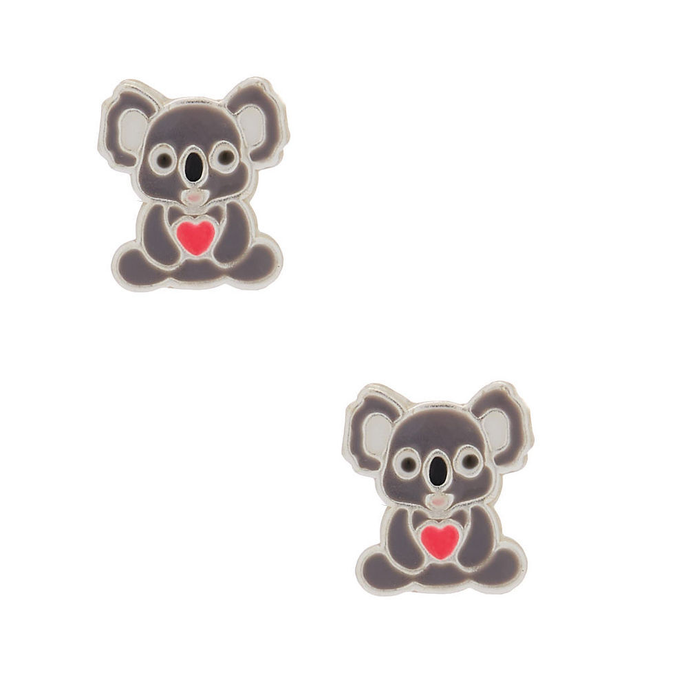 Paire de clous d'oreille koala en argent,