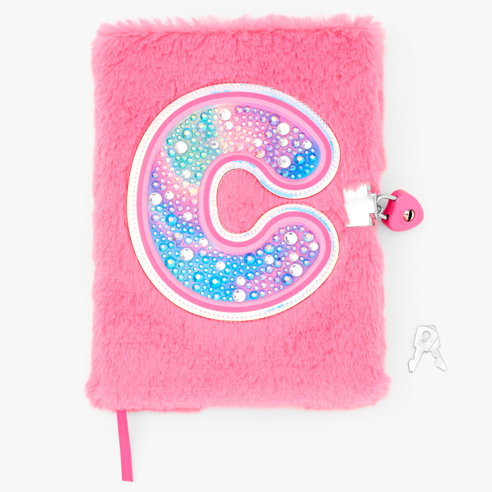 Bejeweled Initial Fuzzy Lock Diary - C,