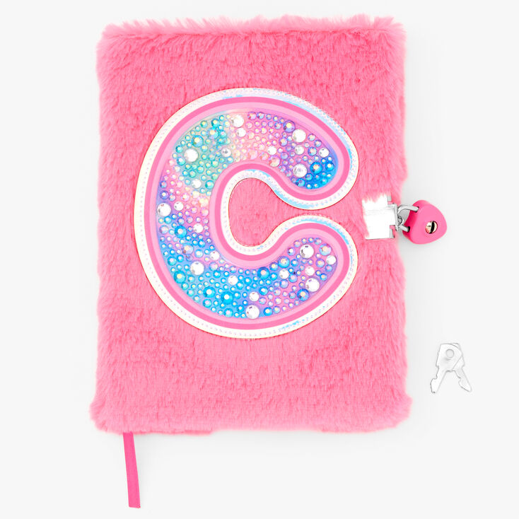 Bejeweled Initial Fuzzy Lock Diary - C,