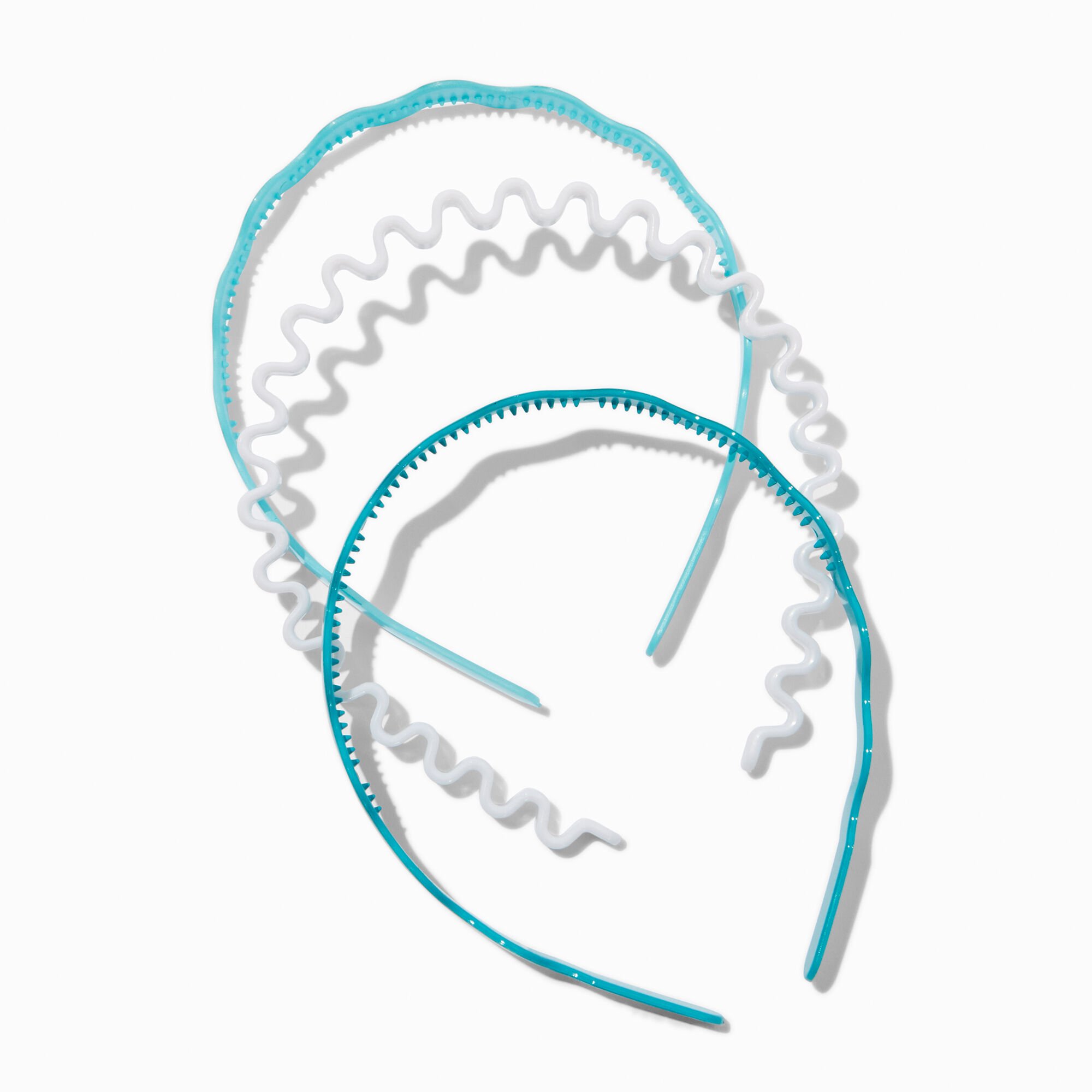 Serre-têtes aux designs variés ondulés bleus Claire's Club - Lot de 3,