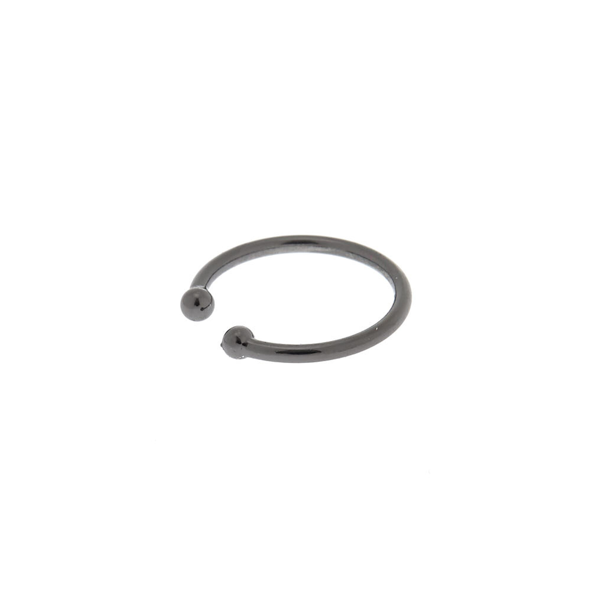 View Claires Faux Hoop Nose Ring Black information